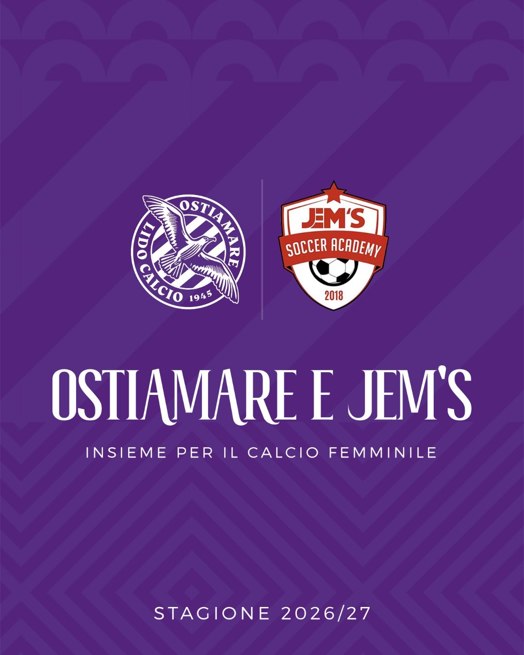 Grafica ufficiale: Ostiamare e Jem's, insieme per il calcio femminile, stagione 2026/27